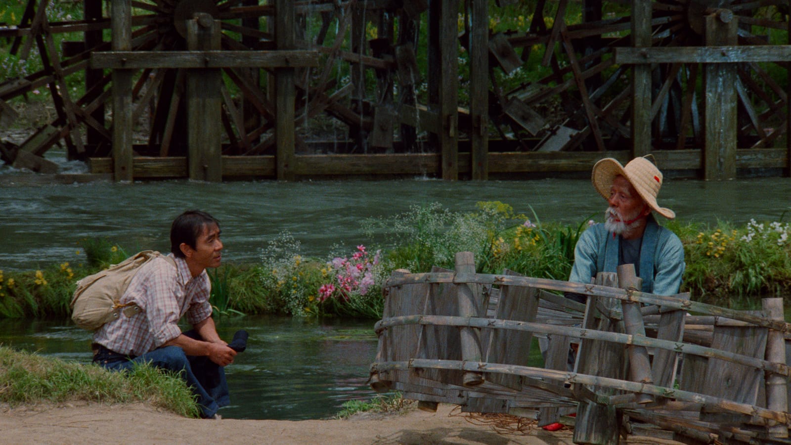 Two people gardening