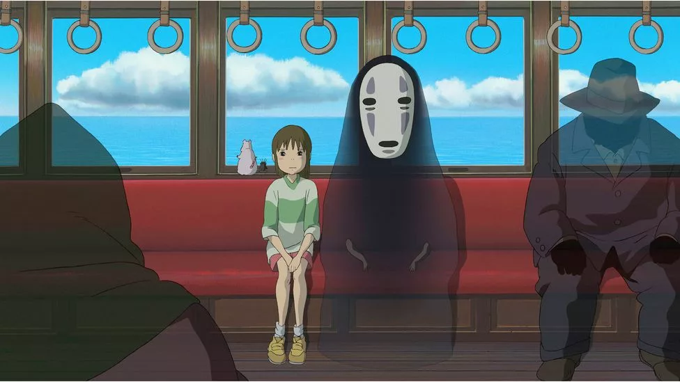 A scared girl traveling on a ferry with spirits of three other people she is the only person able to see