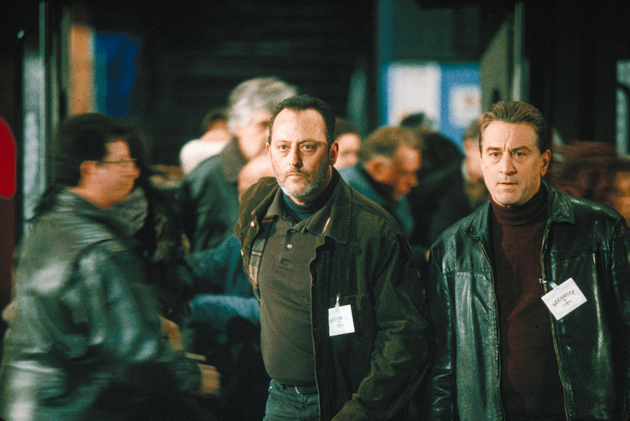 Dressed in dark and leather, former CIA officer Sam (Robert De Niro) and former Euro intelligence agent Vincent (Jean Reno) are on a mission to grab a briefcase from the criminals